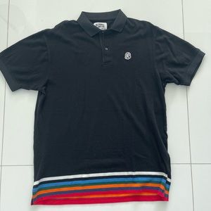 Billionaire Boys Clubs Black Striped Polo